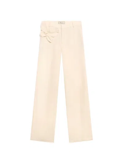 Blumarine Butterfly-appliqué Trousers In Black