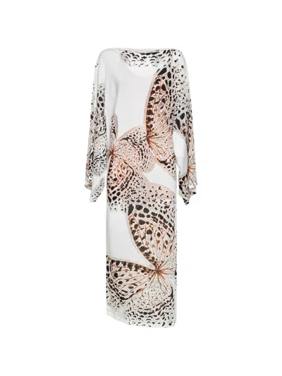 Blumarine Butterfly-print Shift Dress In White