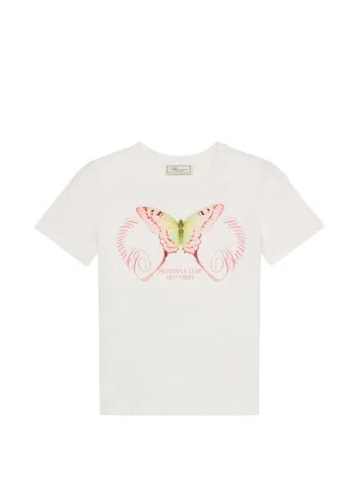 Blumarine Butterfly-print T-shirt In White