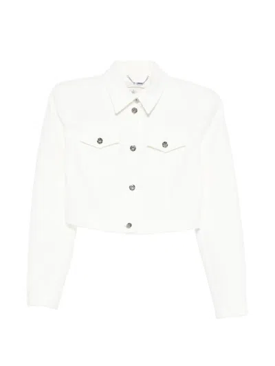 Blumarine Button Bouclé Jacket In White