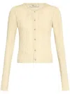 Blumarine Cable-knit Cardigan In Neutrals