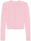Blumarine Crewneck Cardigan In Pink