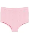 Blumarine Pink Braid Cable Knit Shorts In Pink