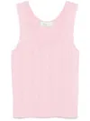 Blumarine Cable-knit Tank Top In Pink
