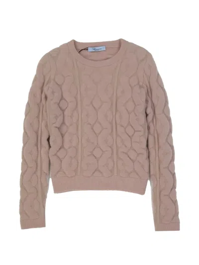 Blumarine Cable-knit Sweater In Brown