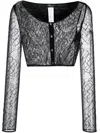 Blumarine Knitwear Sheer Embellished Cropped Length In Black