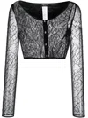 Blumarine Knitwear Sheer Embellished Cropped Length In Black