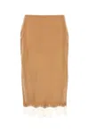 BLUMARINE CAMEL LEATHER SKIRT