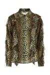 Blumarine Women Silk Chiffon Leopard Shirt In Animal Print