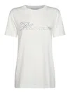 Blumarine Rhinestone-embellished Butterfly-motif T-shirt In Blanco