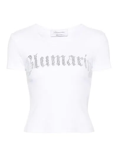 Blumarine Cropped T-shirt In White