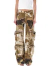 Blumarine Multicolor Cargo Pants With Camouflage Motif In Camouflage