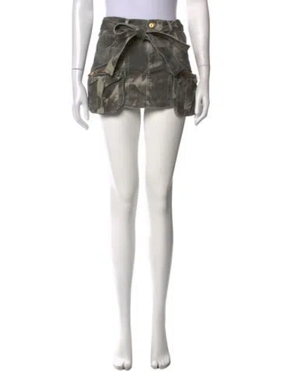 Pre-owned Blumarine Camouflage Print Mini Skirt In Neutrals