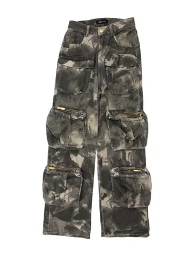 Pre-owned Blumarine Camouflage Print Wide Leg Pants In Gray