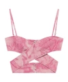 Blumarine Camouflage Printed Cross Blouse In Pink