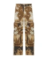 Blumarine Multicolor Cargo Pants With Camouflage Motif In Stretch Cotton Woman In Green
