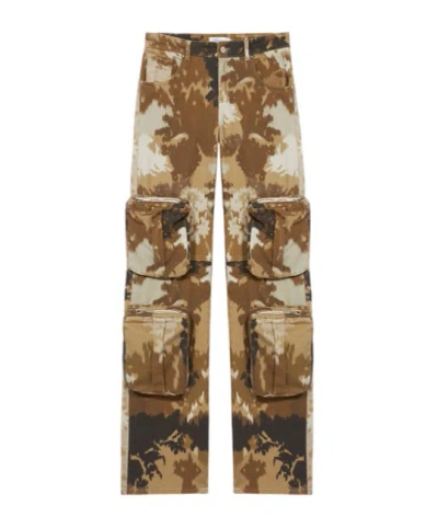 BLUMARINE BLUMARINE CAMOUFLAGE PRINTED STRAIGHT LEG CARGO JEANS
