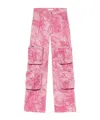 Blumarine Camouflage Work Casual Pants In Pink
