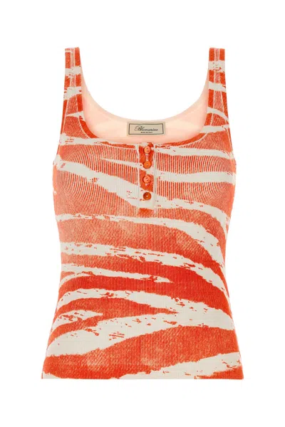 Blumarine Canotta In Cotone Stretch Stampato Donna In Multi