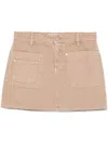 Blumarine Canvas Mini Skirt In Neutrals