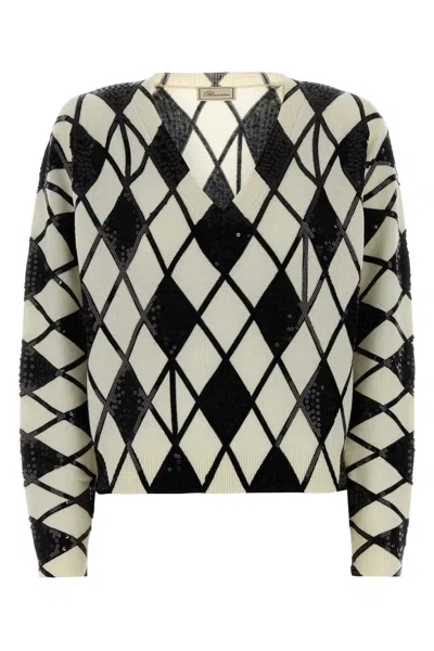 Blumarine Cardigan Dettaglio Geometrico In Multi