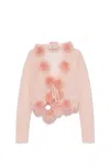 Blumarine Pink Feather Cardigan In Pink