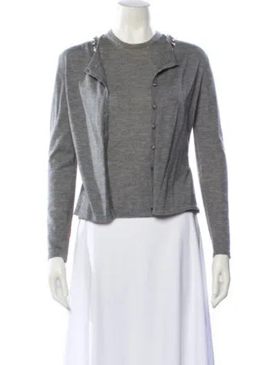 Pre-owned Blumarine Cardigan Set Cashmere Sweater In Gray
