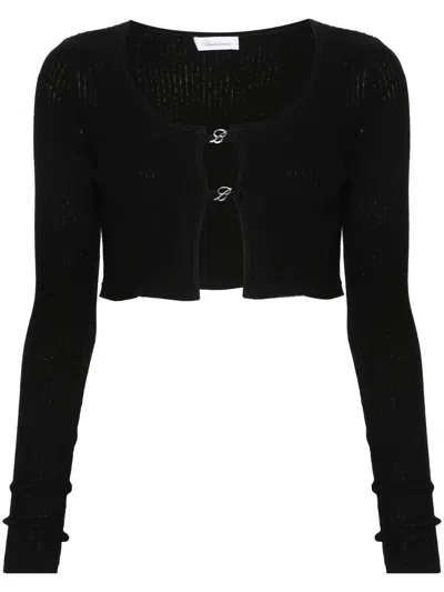 Blumarine Cardigan Sweater In Black