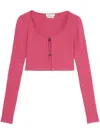Blumarine Maglia Crop In Pink & Purple