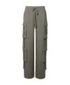 Blumarine Cargo Cotton Track Trousers In Gray