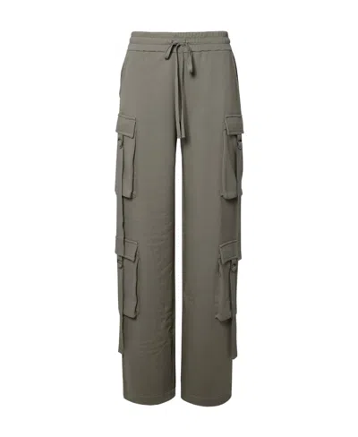 Blumarine Cargo Cotton Track Trousers In Gray