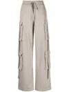 Blumarine Drawstring Waist Cargo Track Pants In Grey