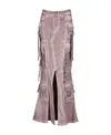 Blumarine Cargo Long Skirt In Nude