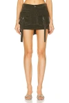 Blumarine Olive Green Medium Waist Miniskirt In Dark Olive