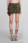 Blumarine Olive Green Medium Waist Miniskirt In Green