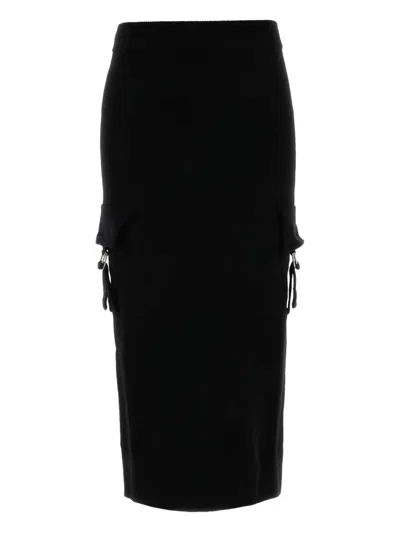 Blumarine Pocket-detail Knit Skirt In Black
