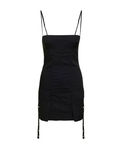 Blumarine Cargo-pocket Pencil Minidress In Black