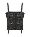 Blumarine Cargo-pockets Denim Top In Black