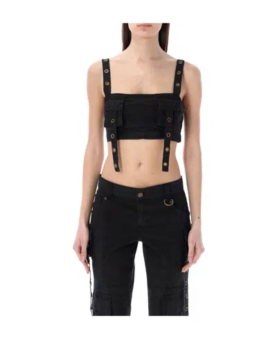 Blumarine Cargo-style Crop Top In Black