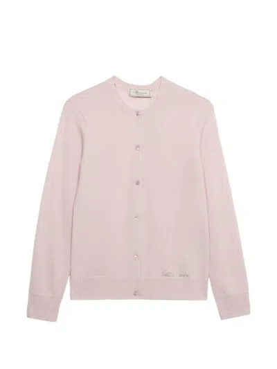 Blumarine Cashmere Cardigan In Pink