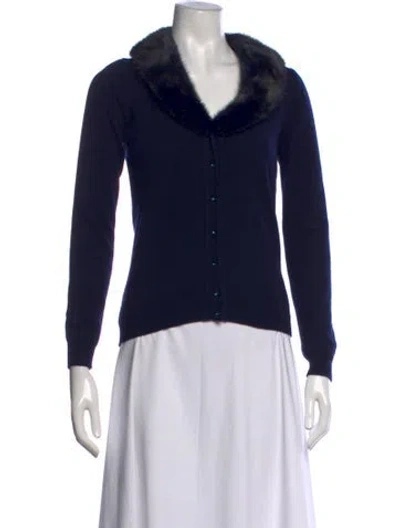 Pre-owned Blumarine Cashmere V-neck Sweater In Black