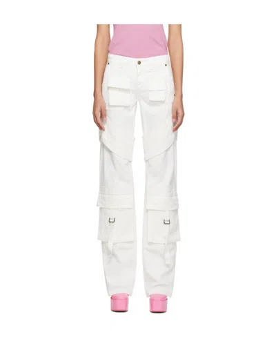 Blumarine Casual Pants With Waist Loops And Pockets In White