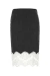 Blumarine Stretch Viscose Blend Skirt With Lace Trim
