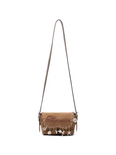 Blumarine Charm-detail Shoulder Bag In Burgundy