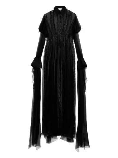 BLUMARINE CHIFFON AND LACE SHIRT DRESS