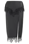 Blumarine Twill Skirt W Lace In Black