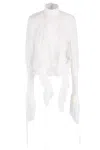 Blumarine Chiffon Plisse Top In White