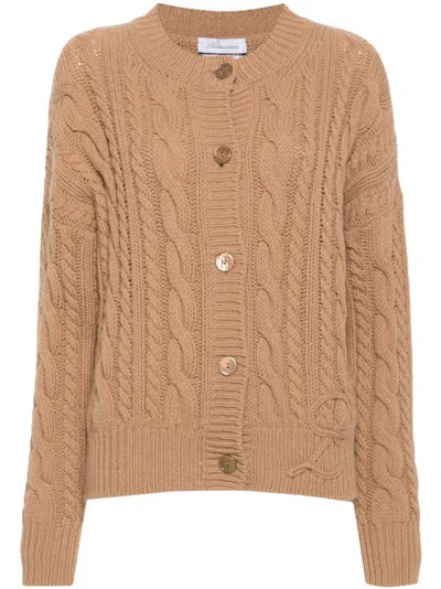 BLUMARINE CHUNKY CABLE-KNIT CARDIGAN