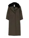 Blumarine Green Coats In Brown