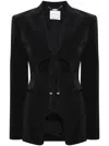 Blumarine Single-breasted Jacket With V-neckline In Black